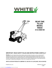 White 21A-458B190 Instructions Manual