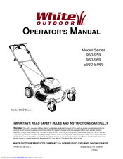White Outdoor 950-959 Series Operator's Manual