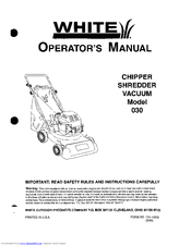 White 30 series Operator's Manual