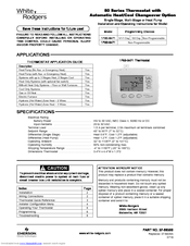 White Rodgers 1F83-0471 Installation And Operating Instructions Manual