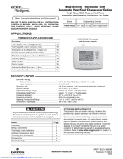 White Rodgers 1F85ST-0422 Installation And Operating Instructions Manual