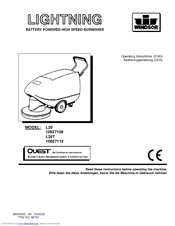 Windsor Lightning Battery Burnisher L20T Operating Instructions Manual
