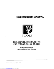 Wolf VRS 96 Instruction Manual