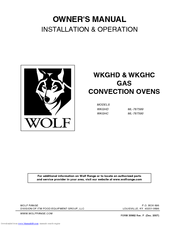 Wolf WKGHD ML-767589 Owner's Manual