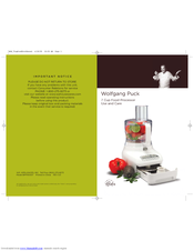 Wolfgang Puck Bistro BFPR0007 Use And Care Manual