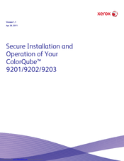 Xerox COLORQUBETM 9201 Install And Operation Instructions