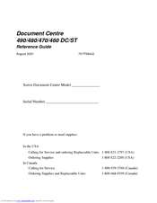Xerox Document Centre 490 DC Reference Manual