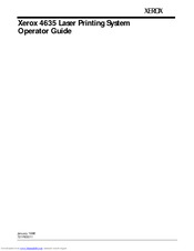 Xerox DocuPrint 4635 Operator's Manual