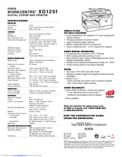 Xerox WorkCentre XD125F Specification Sheet