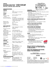 Xerox WorkCentre XD130DF Specification Sheet