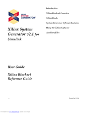 Xilinx System Generator V2.1 Reference Manual