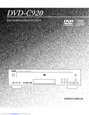 Yamaha DVD-C920 Owner's Manual