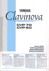 Yamaha Clavinova CVP-70 Owner's Manual