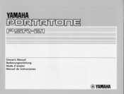 Yamaha PortaTone PSR-21 Owner's Manual