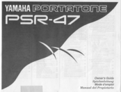 Yamaha Portatone PSR-47 Owner's Manual