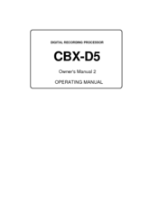 Yamaha CBX-D5 Operating Manual
