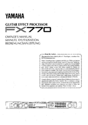 Yamaha FX770 Owner's Manual