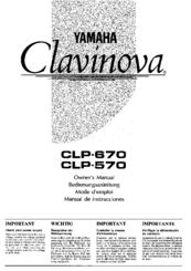 Yamaha Clavinova CLP-570 Owner's Manual