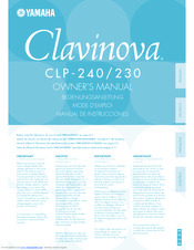 Yamaha Clavinova CLP-240 Owner's Manual