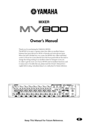 Yamaha MV800 Owner's Manual