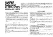 Yamaha PortaSound PSS-100 Owner's Manual