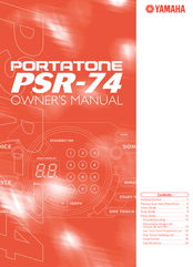 Yamaha Portatone PSR-74 Owner's Manual