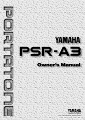 Yamaha PortaTone PSR-A3 Owner's Manual