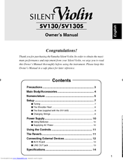 Yamaha Silent Viola SV130 Owner's Manual