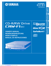 Yamaha CD Recordable/Rewritable Drive CRW-F1SX Owner's Manual