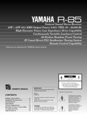 Yamaha R-85 Owner's Manual