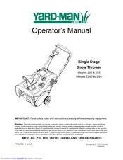 Yard Machines 295 Operator's Manual
