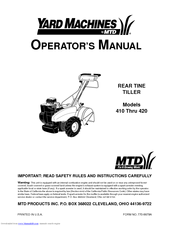 Yard Machines 420 Operator's Manual