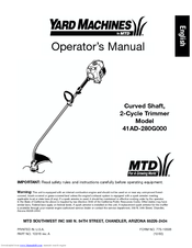 Yard Machines 41AD-280G000 Operator's Manual