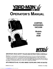 Yard-Man 203B Operator's Manual
