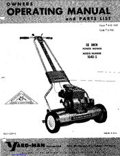 Yard-Man 1040-5 Owners Operating Manual And Parts List