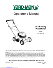 Yard-Man 11A-108Q401 Operator's Manual