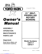 Yard-Man 12872-7 Owner's Manual