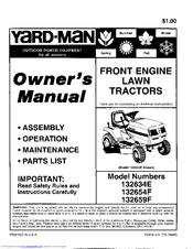 Yard-Man 132654F Owner's Manual
