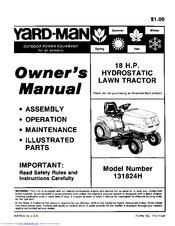 Yard-Man 131824H Owner's Manual