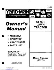 Yard-Man 13357-9 Owner's Manual