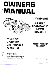 Yard-Man 13618SP Owner's Manual