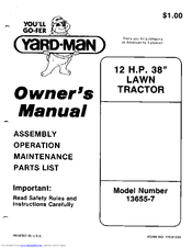 Yard-Man 13655-7 Owner's Manual