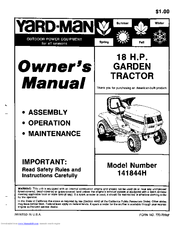 Yard-Man 141844H Owner's Manual