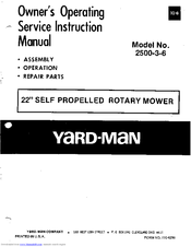 Yard-Man 219212 Owner's Operating Service Instruction Manual