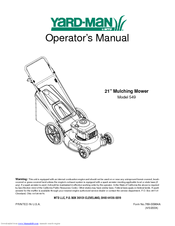 Yard-Man 549 Operator's Manual