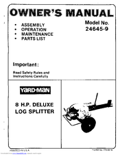 Yard-Man 24645-9 Owner's Manual