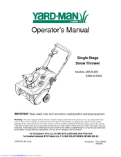 Yard-Man E2B5 & E295 Operator's Manual