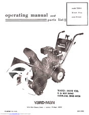 Yard-Man 7200-0 Operating Manual And Parts List