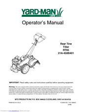 Yard-Man 21A-458B401 Operator's Manual