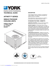 York AFFINITY 360101-XTG-A-0108 Technical Manual